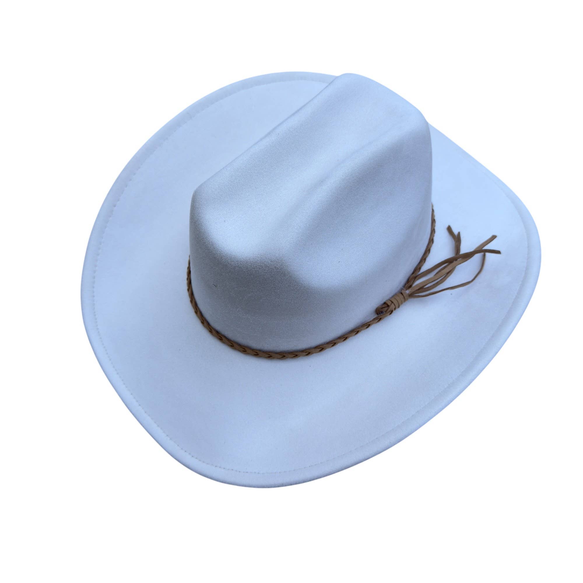 Portia Hat - Venta al por mayor Sombrero cowboy - Mujer - Sombrero de vaquero estilo ganadero de ante vegano con banda de ante22