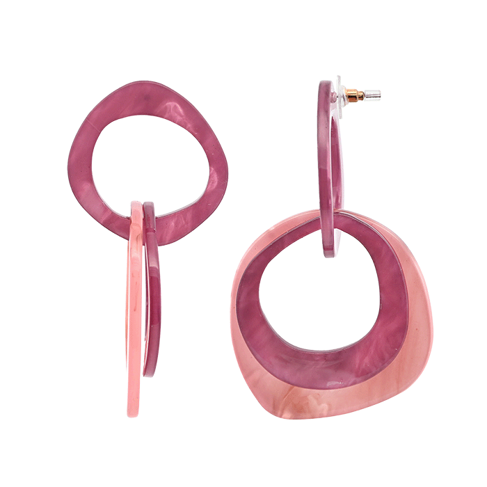 AMORINO SRL - Wholesale Dangle Earrings - ACRYLIC HOOP DANGLE EARRINGS - FT2456A4846