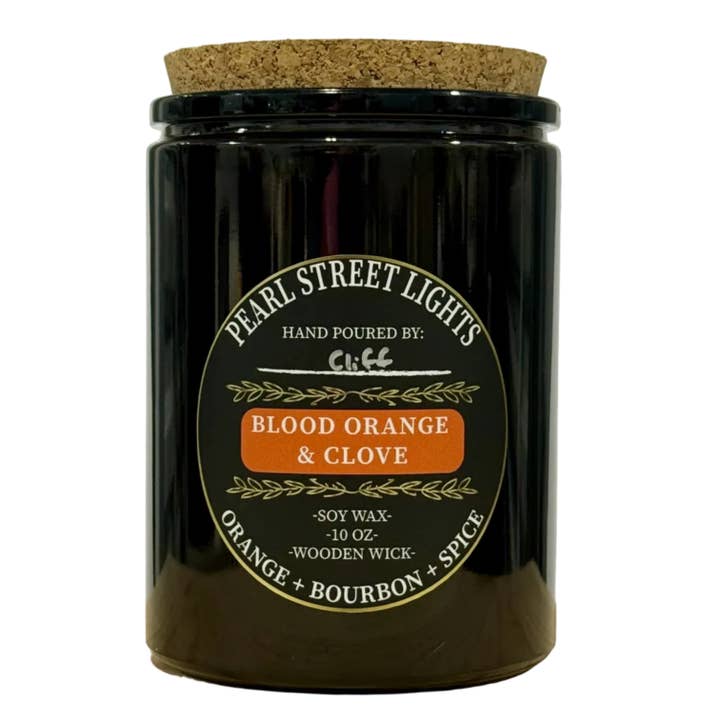 Blood Orange + Clove Soy Wax Wood Wick Candle w/Various Size for wholesale by Pearl Street Lights