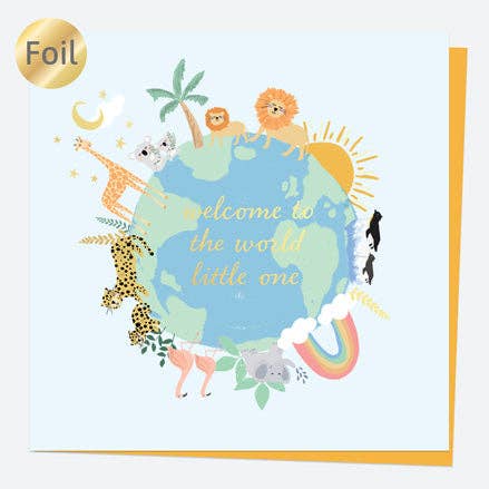 Dotty About Paper – wholesale Baby card – Luxury Foil New Baby Card - Welcome To The World2