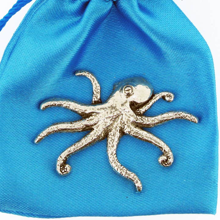 Octopus Pewter Pin Badge for wholesale by Pageant Pewter