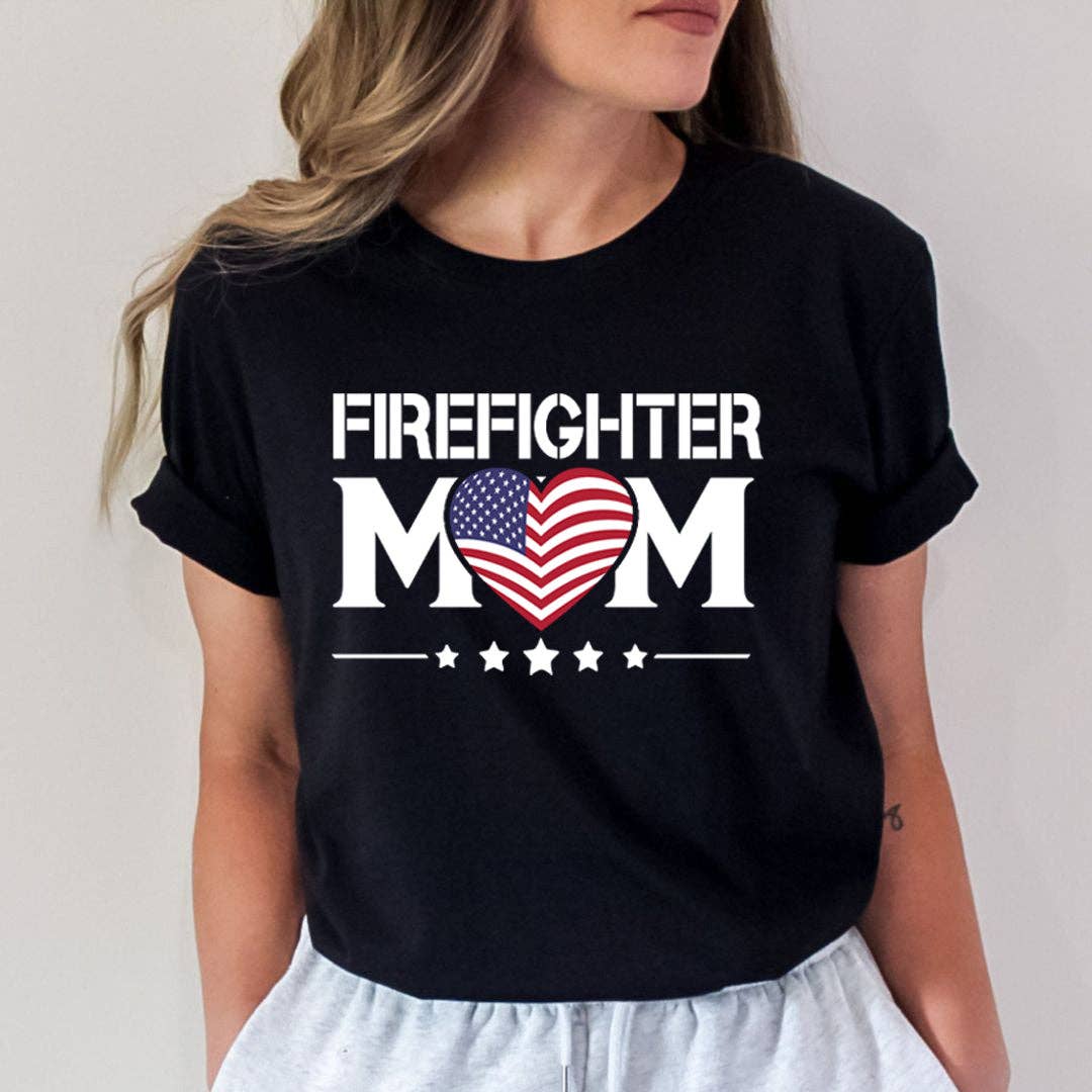 LA Shirt Company - Wholesale Screen Printed T-Shirt - Women's - Firefighter Mom - Bella canvas6