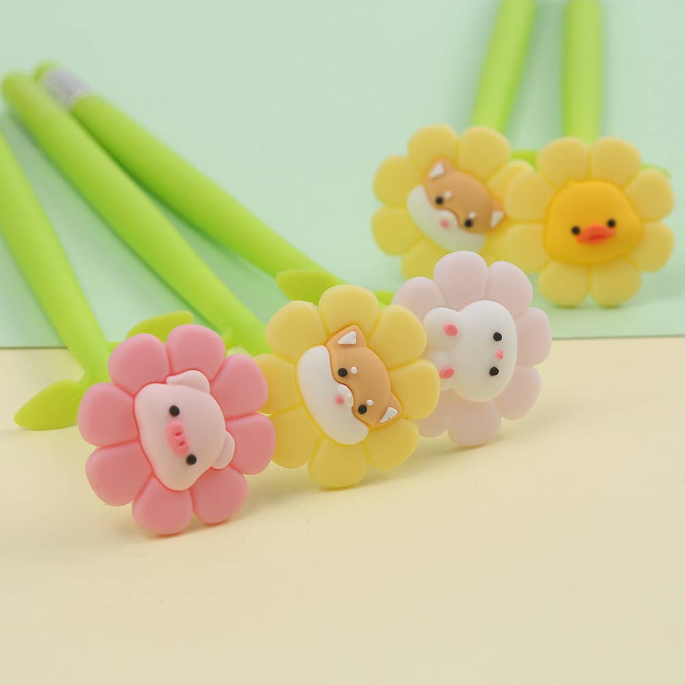 BCmini - Wholesale Pen - 22593 FLOWERING ANIMALS GEL PEN1