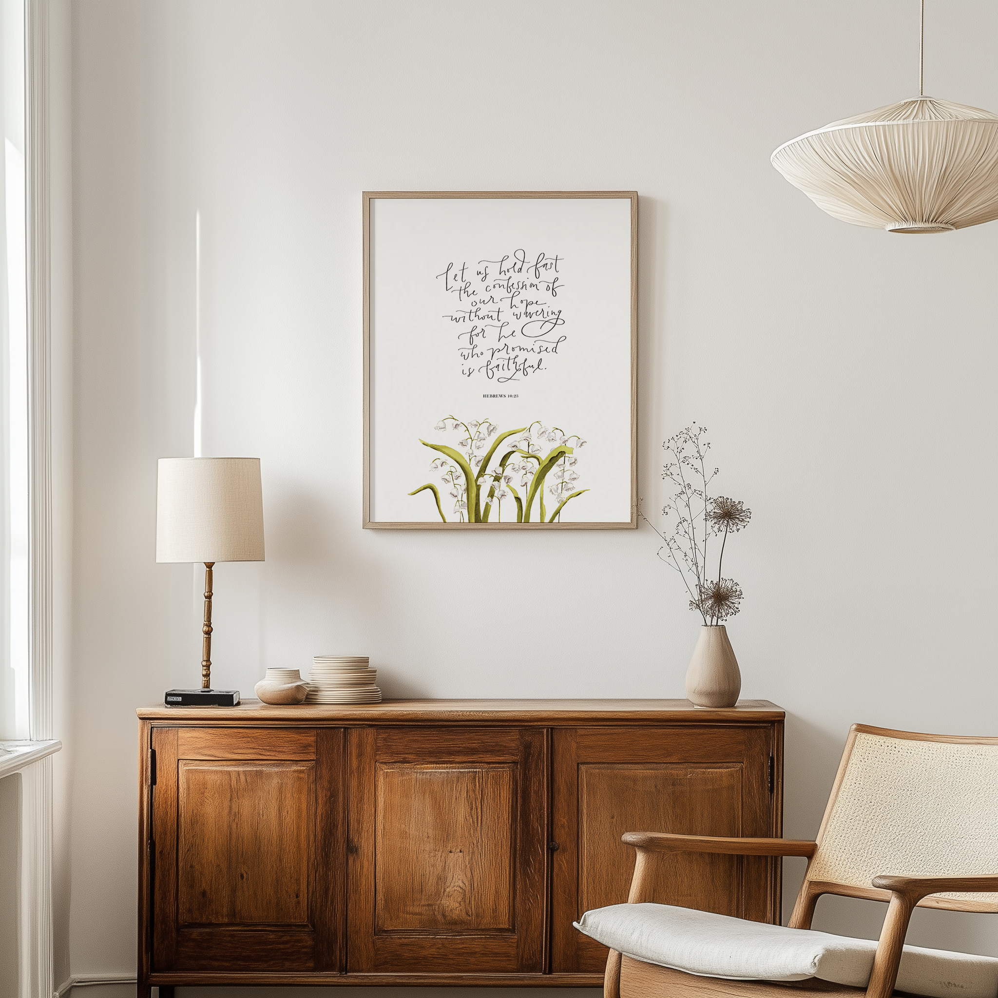 Grace Notes Ltd. - Christian Art and Gifts - Wholesale Art Print - Hebrews 10:23 Hand Lettered Watercolor Scripture Art Print3