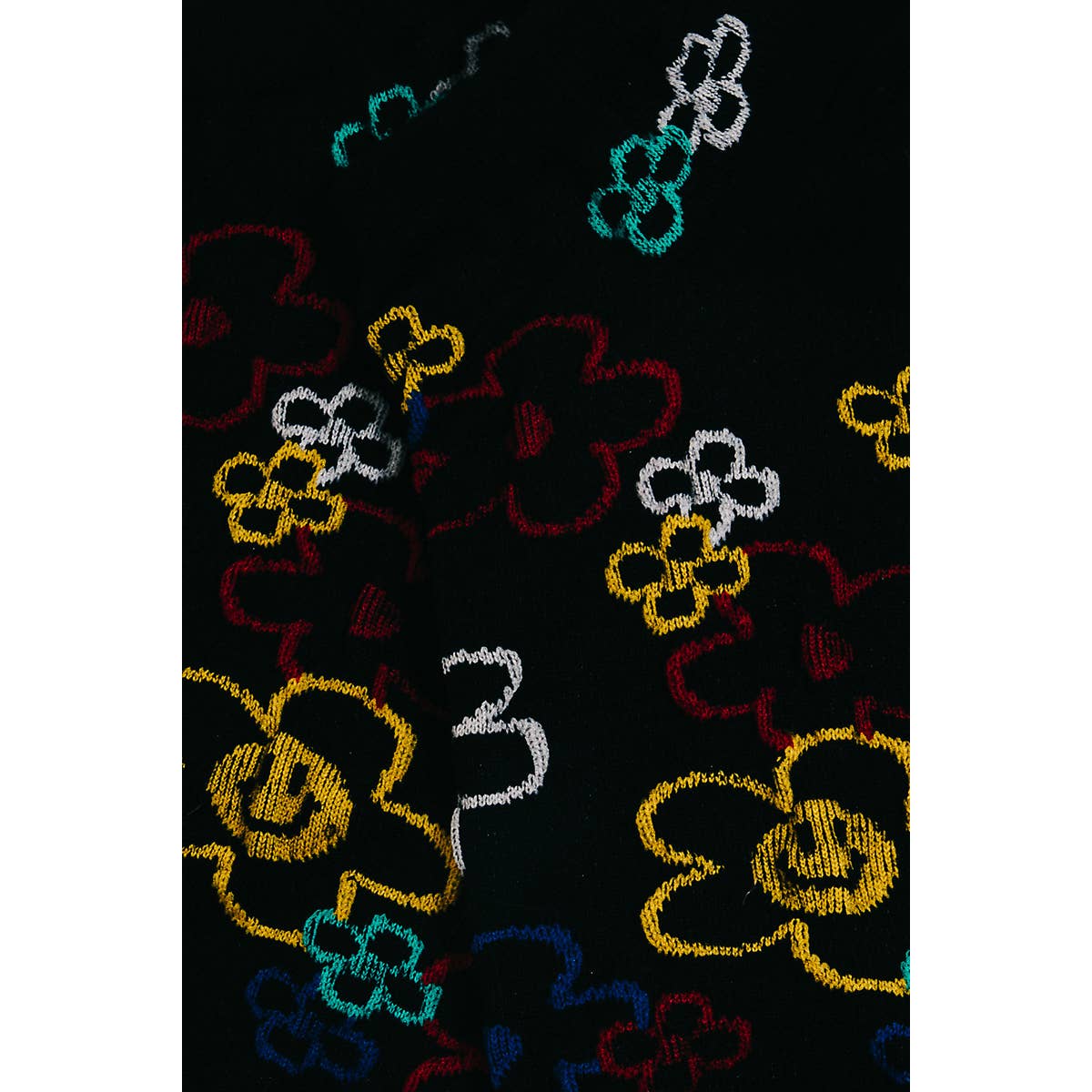 NERO Calzini a vita bassa con stampa floreale nera in vendita all'ingrosso su Faire1