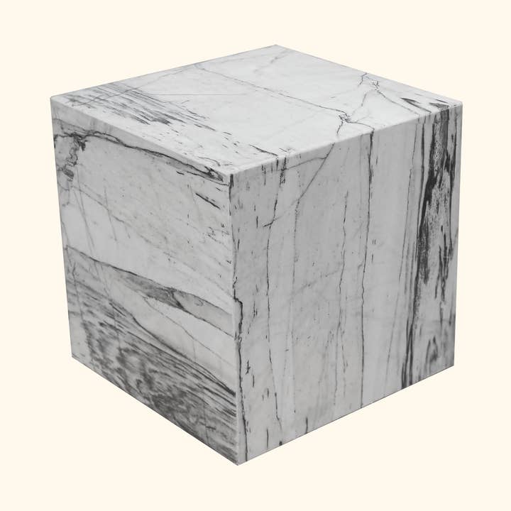 Tundra Hvid Marmor Sidebord - Agora Serien for engroshandel hos The Archeia