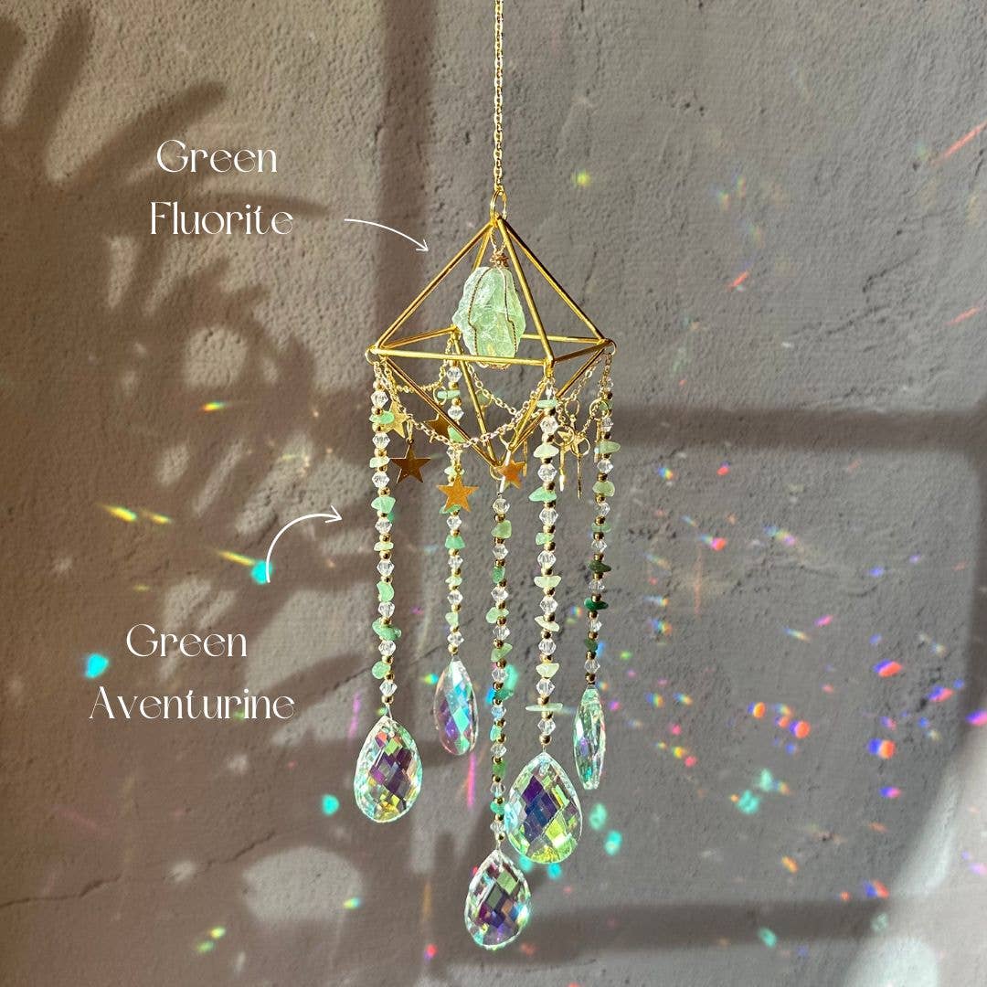 LilAryenne | Jewelry & Suncatchers – wholesale Suncatcher – Crystal Aura Suncatcher: Amethyst, Citrine, Rose Quartz, Fluorite - Gift9
