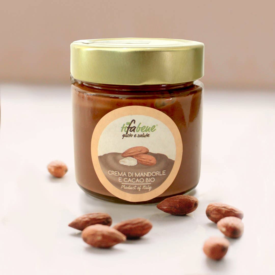 Le deliziose pasticceria sas Ti fa bene bio - Wholesale Nut Butter - Crema spalmabile di mandorle e cacao biologica Greedy1