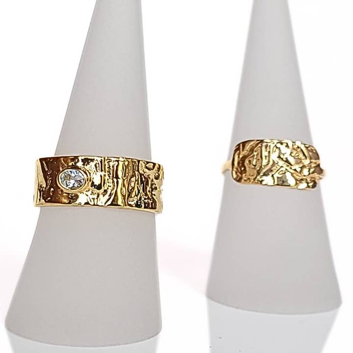 Gouden Vermeil Nerissa zilveren ring met ovale edelsteen van 4 mm voor wholesale door Joie Designs
