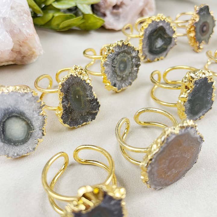 Ewelina Pas Jewelry - Wholesale Cocktail/Statement Ring - Gold Amethyst Stalactite Statement Ring6
