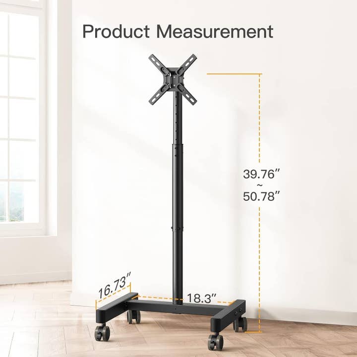 ShipItFurniture - Wholesale Console Table - Mobile TV Cart, Rolling TV Stand for 13-50 Inch Tvs with 30° Tilt Universal TV Cart for LED/LCD/OLED TV Height Adjustable Floor TV Stand Holds 44Lbs Portable Monitor Stand Max VESA 200X200Mm3