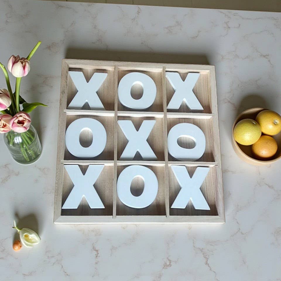 Gia Roma - Wholesale Decorative Tabletop Object - Wooden Tabletop Game + Decor, Tic Tac Toe Wood Game, Rustic11