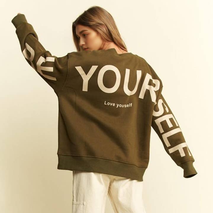 42POPS - Wholesale Sweatshirt - Unisex - .0909 Oversized Sweatshirt Be Yourself SI-286401