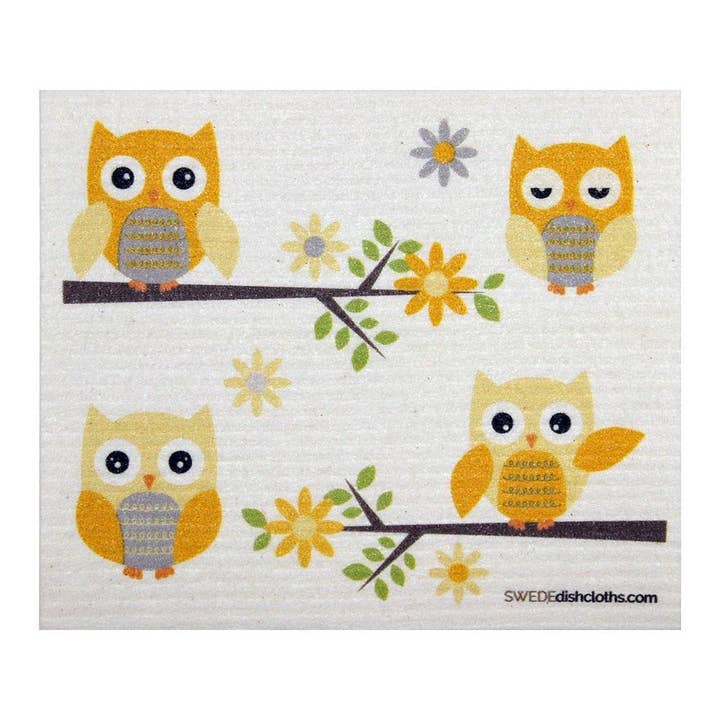 SWEDEdishcloths - Wholesale Dishcloth - Swedish Dishcloth Owls in Branches