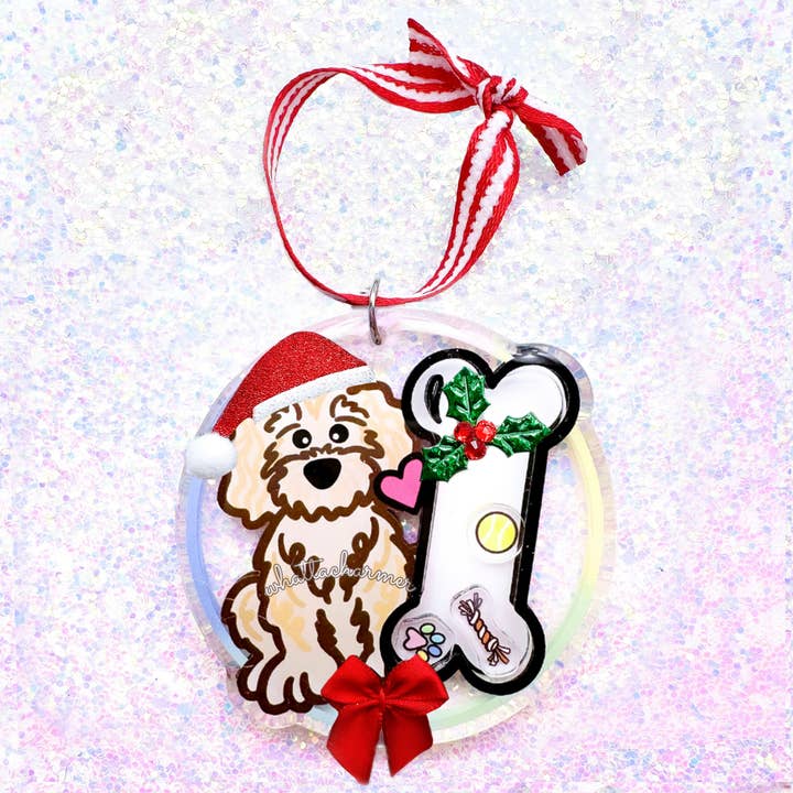 Goldendoodle Christmas Ornament, Cream for wholesale by WhattaCharmer