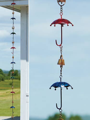 Multicolor Umbrella Rain Chain for wholesale by Ancient Graffiti