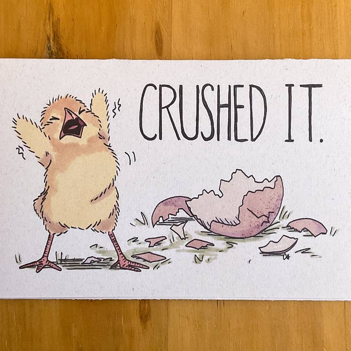 Doodled By Carrie - Wholesale Congratulations Card - Crushed It Greeting Card1