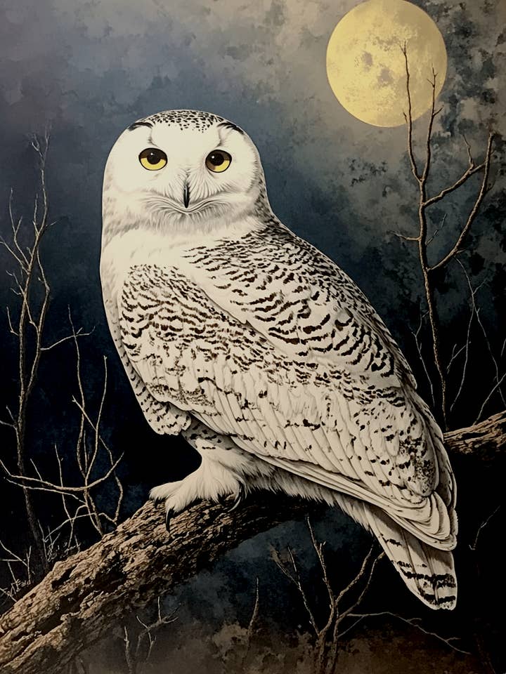 Gufo delle Nevi - Stampe d'Arte Murale Animali Vintage – Opera d'Arte 8″x10″ per Cornice 11″x14″ per la vendita all'ingrosso da parte di Mowbi