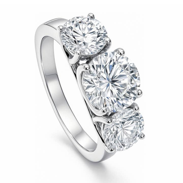 BERRICLE Sterling Sølv 3-Sten CZ Vielses- og Forlovelsesring for engroshandel hos BERRICLE