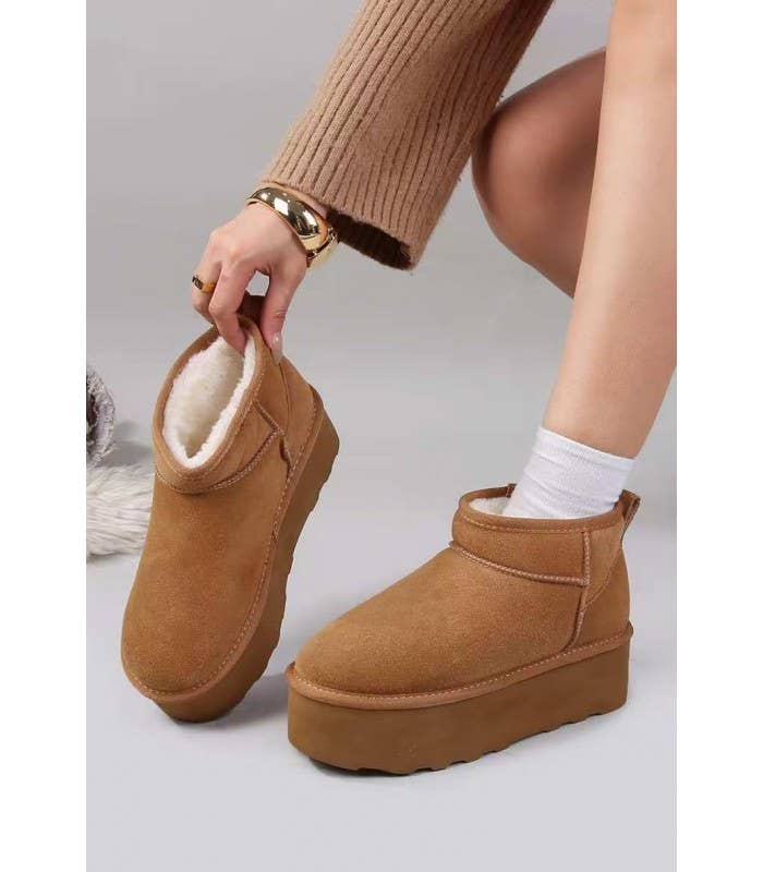 SWEET MAGIC SHOES & BAGS - Wholesale Boots - Women's - LOW SUEDE BOOT WITH FUR2