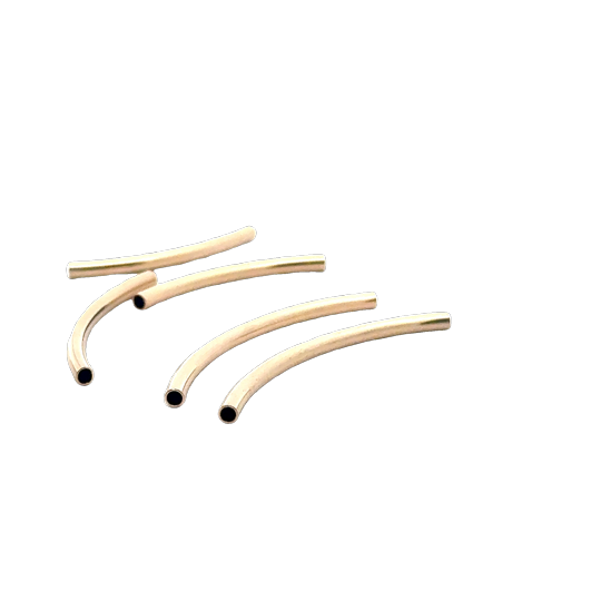 Purity Beads - Wholesale Craft Supplies - 14K Gold Filled Tubes | Curved Tubes | 6 to 10 Pcs in a pack | Four Sizes: 25, 30, 35 and 40mm | 2mm Thick Tubes |1