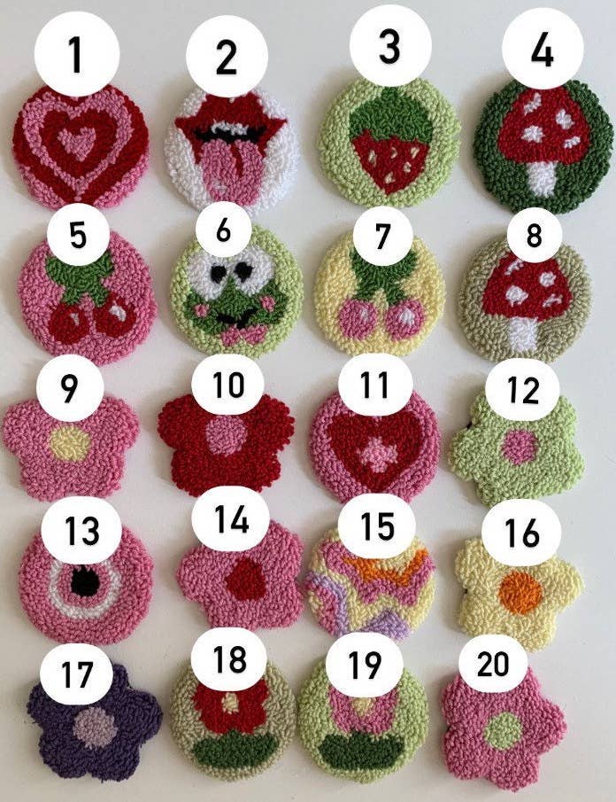 MUUDLAND – wholesale Car coaster – women's – Punch Needle Car Coaster, Tufted Car Coaster, Set Of 22