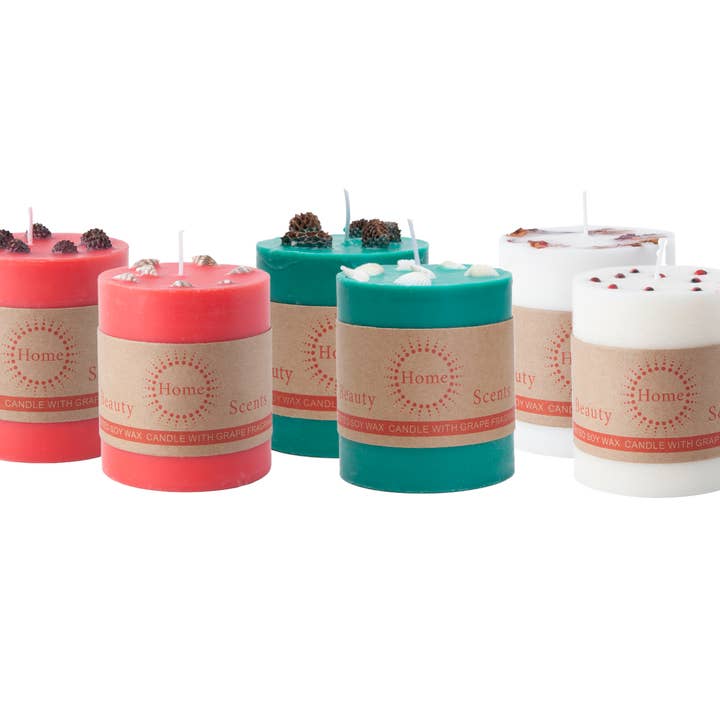 2/6 Pack Stearinlys - Julelys - Håndlavede stearinlys for engroshandel hos Carol Cao