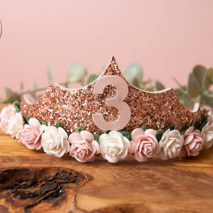 Rose Gold födelsedag Tiara för wholesale av Hello beautiful bows