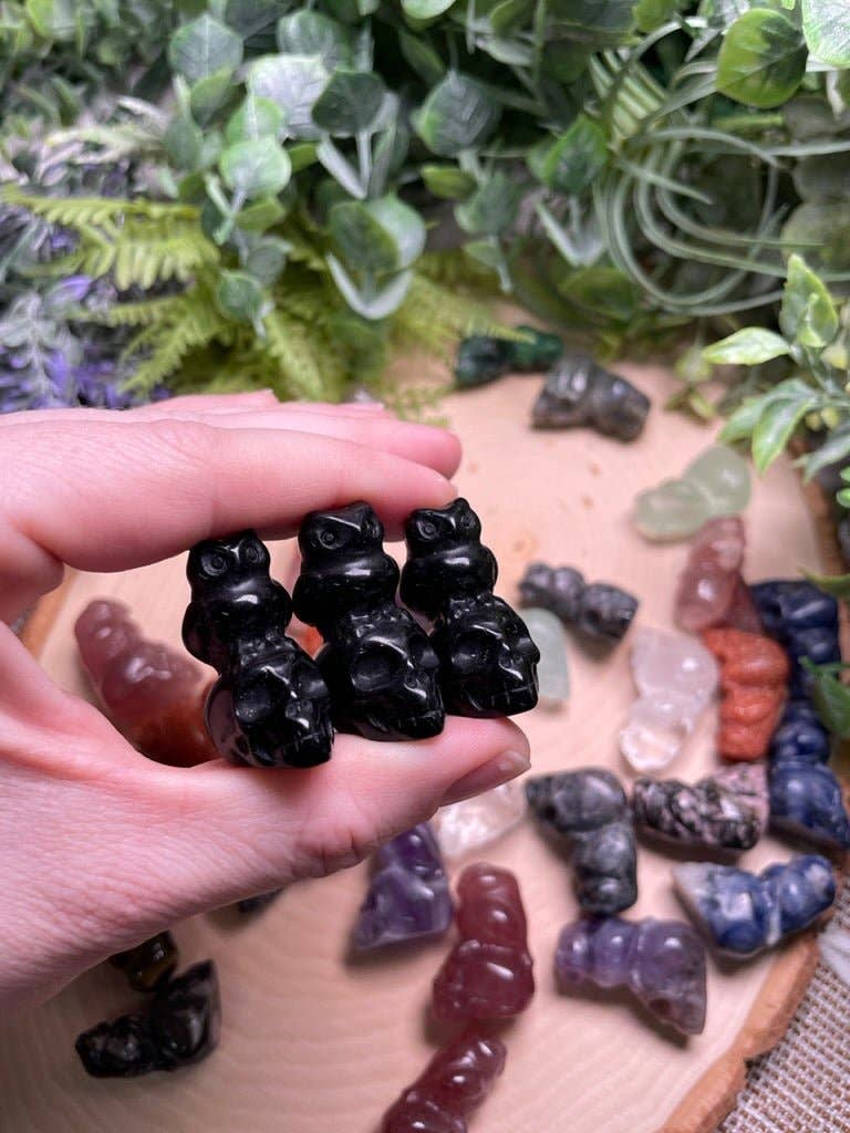 Copper Ashes - Wholesale Spiritual Stone/Crystal - Crystal Skull with Owl21