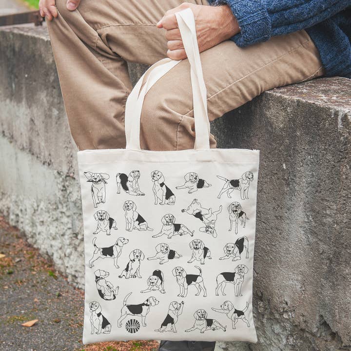 Sween Shop – Sacola - Unissexo por atacado – Saco de Lona Beagle para Amantes de Cães e Presente para Pai de Cão4