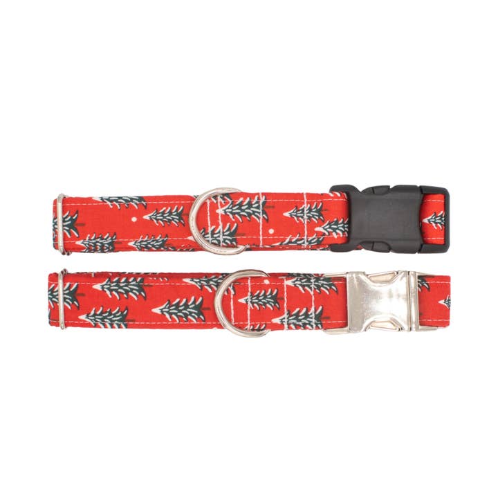 The Oxford Dog - Wholesale Pet Collar - Dog - Dog Collar | Christmas Dog Collar | Fir Tree in Red | Oxford