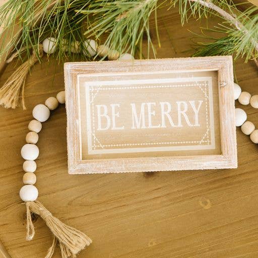 Devanie At Home (Formerly Adams & Co.) - Wholesale Christmas Decoration - 75508 - 7x4.75x1.5 wood frmd sn (MRY/KND) CHRISTMAS Decor