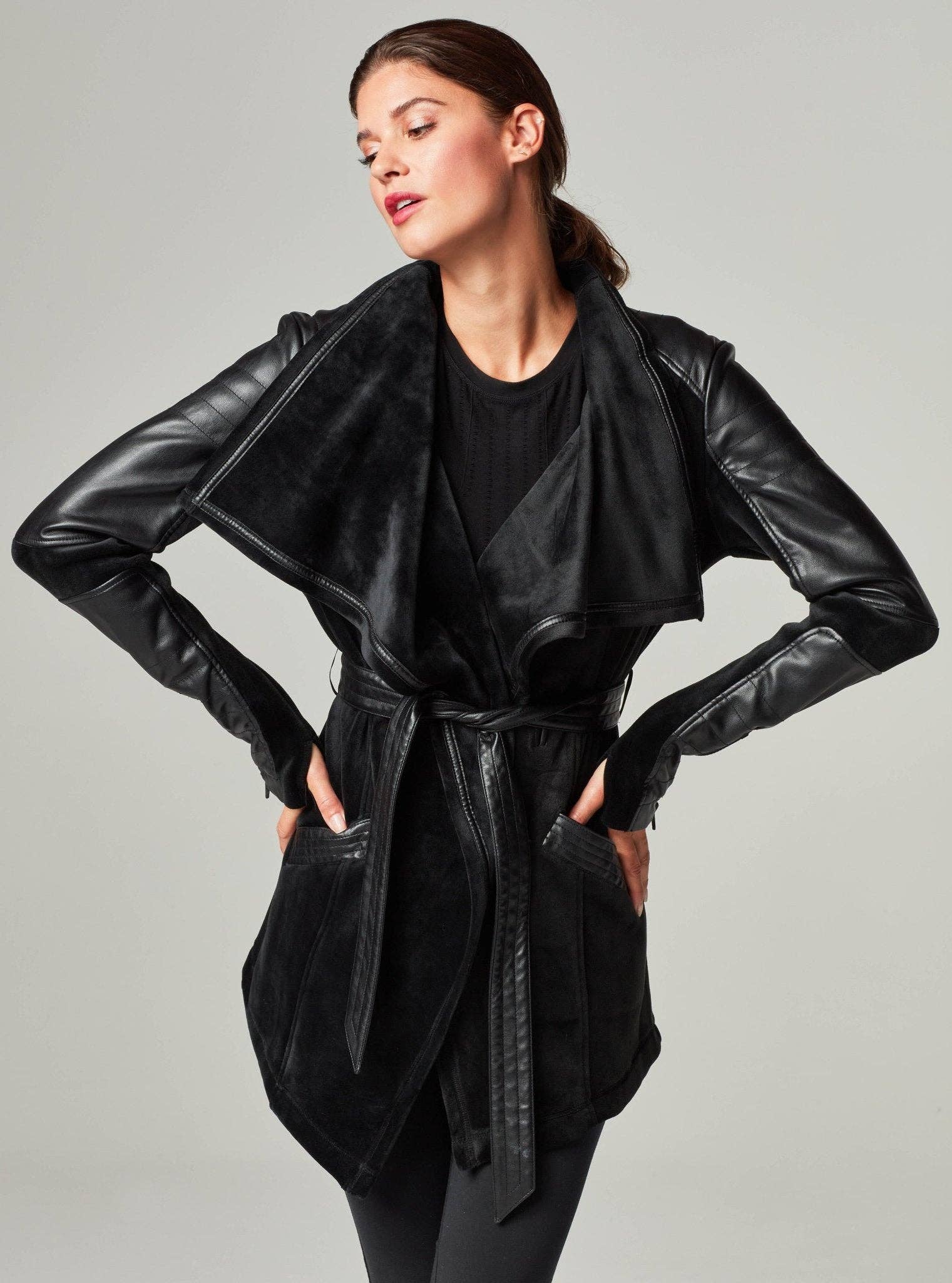 Drape Velour Jacket - Black (JLS) for wholesale on Faire1