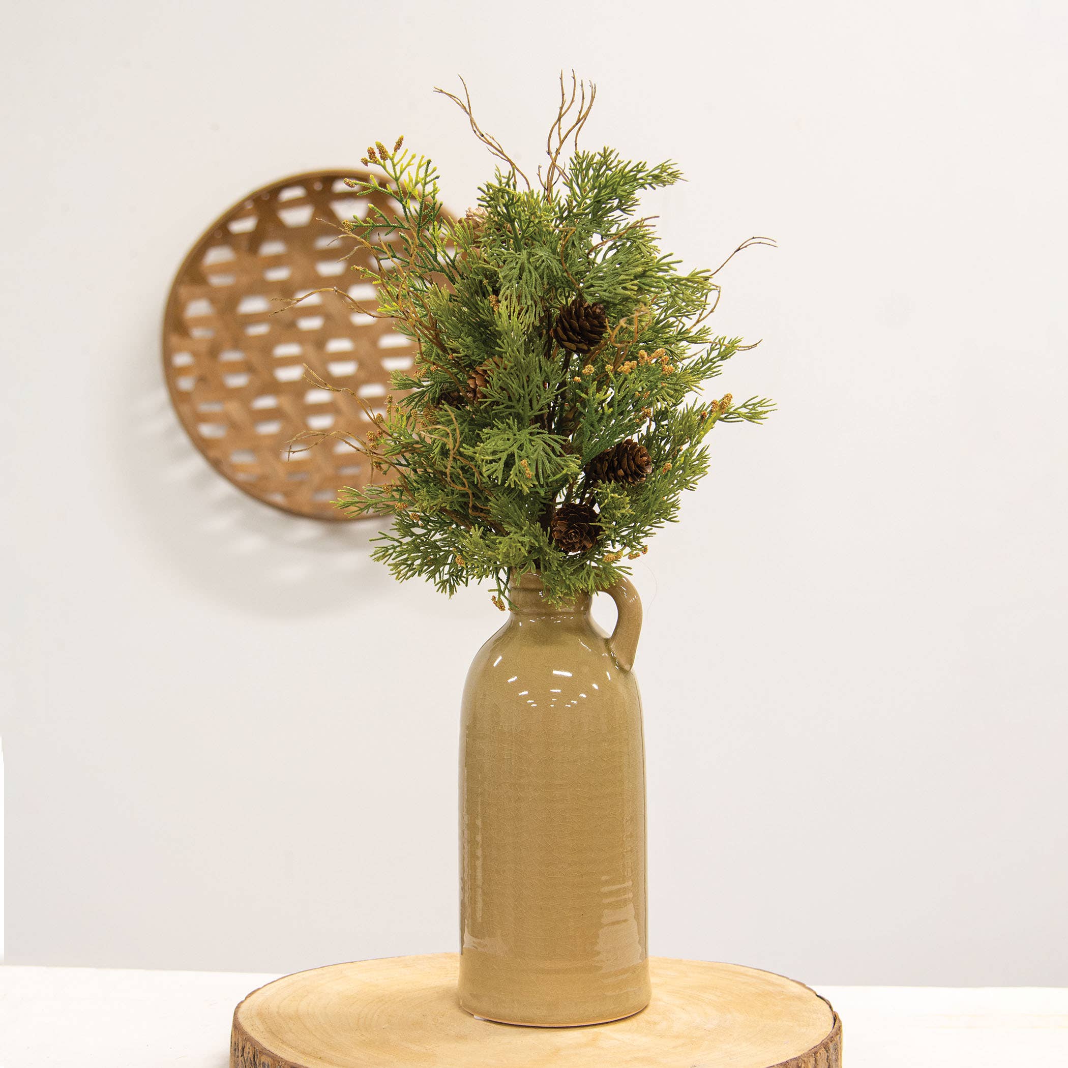 Saybrook Lane – Großhandel Kunstpflanzen – Weicher Zedern- und Kiefernzapfenstrauch - 20"1