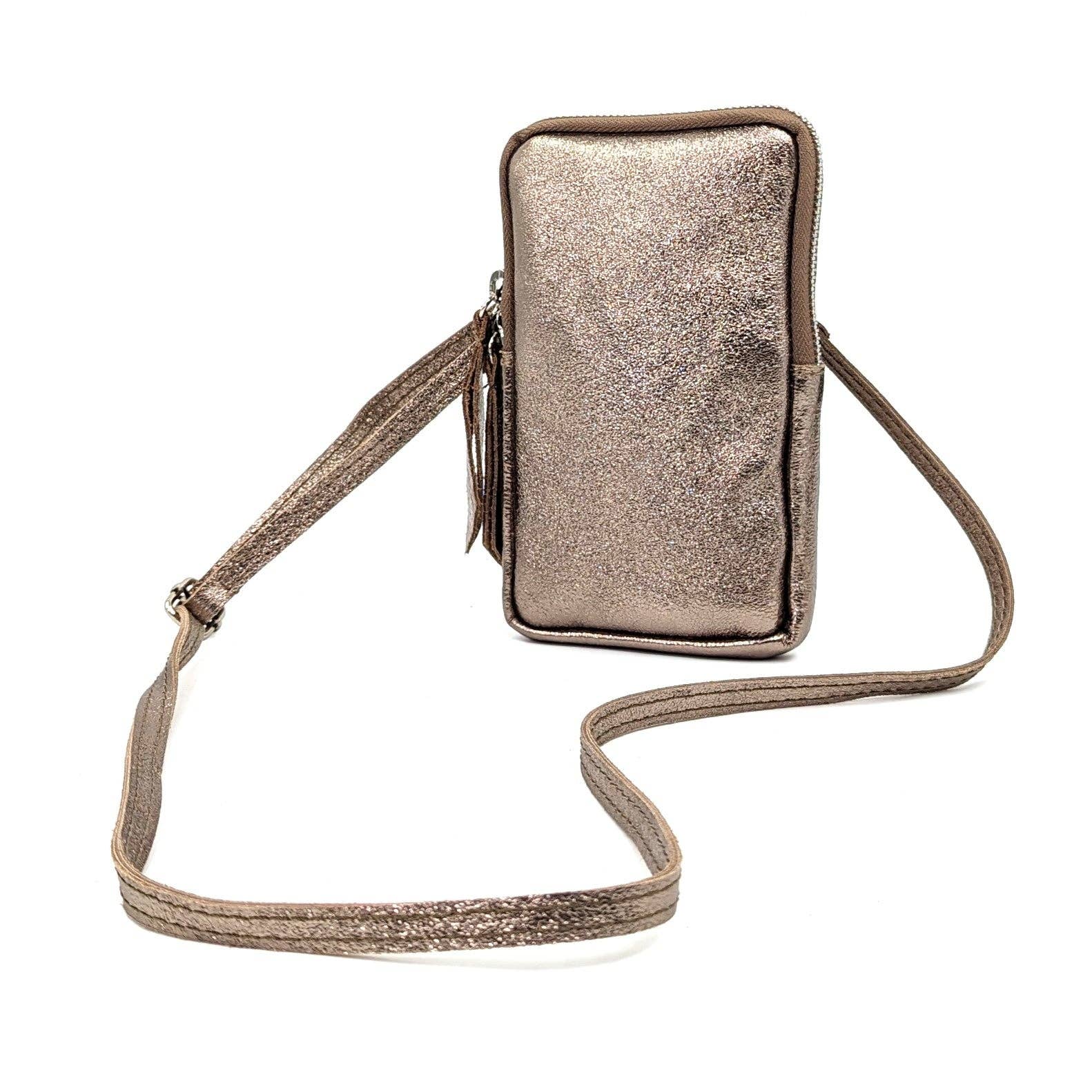 Tempest Designs – wholesale Crossbody bag – Women's – Essential metallic leather cross body phone bag/purse1