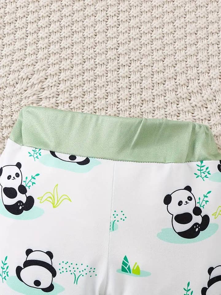 Huis Van Merken - Wholesale Clothing Set - Baby - Panda Print Baby Outfit | Spring & Autumn 3-Piece Set with Hat & Pants3