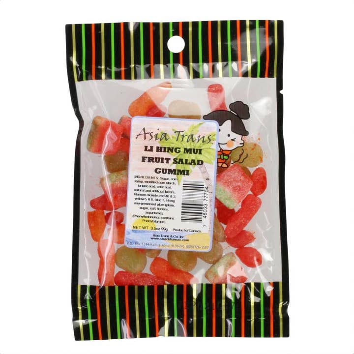 Li Hing Mui Fruit Salad Gummi for wholesale by Snack Hawaii