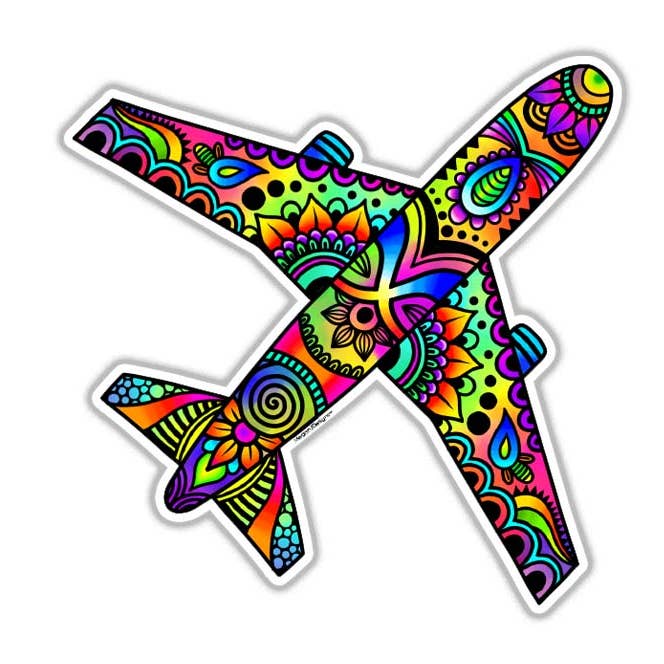 Airplane Travel Waterproof Car Laptop Sticker for wholesale by MeganJDesigns