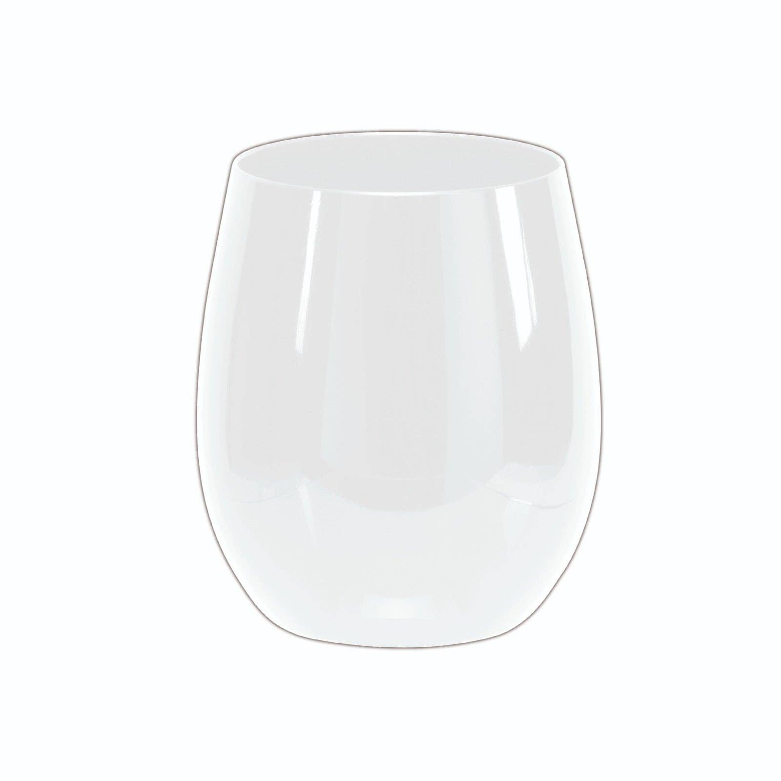 Luxe Party - Wholesale Wine Glass - Upscale Round White 12 Oz. Plastic Wine Goblets | 6 Cups
