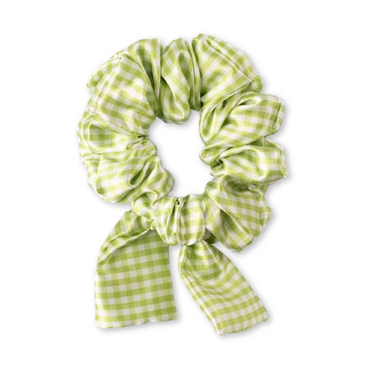 Elyse Breanne Design – wholesale Scrunchie - Women’s – Green Gingham Scrunchie0