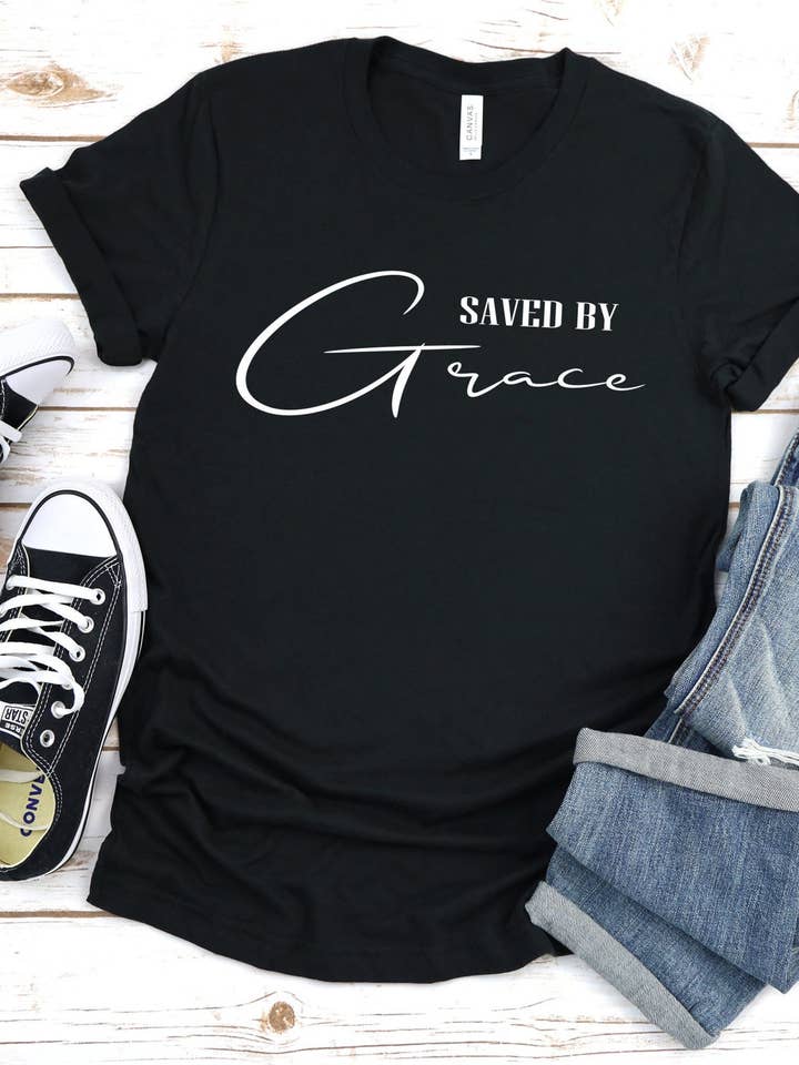 VibeClothing - Wholesale Screen Printed T-Shirt - Women's - Saved By Grace T-shirt0