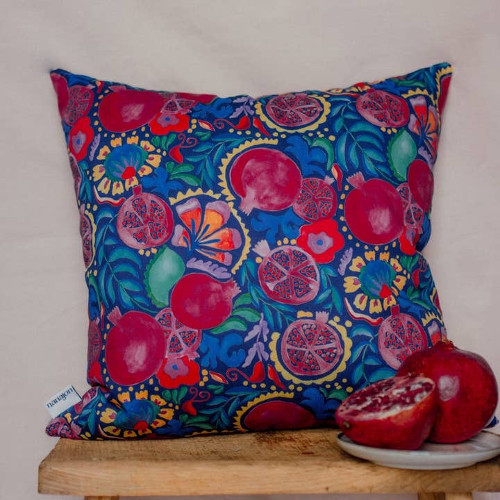 Cushion with Tropical Design (insert included) - ANOR RED for wholesale by Nanajon