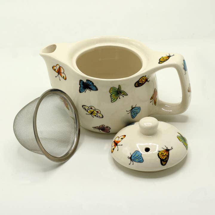 Ancient Wisdom - Wholesale Tea Pot - Small Herbal Teapot - Butterflies