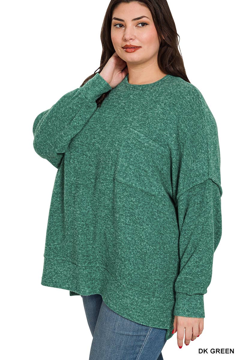 42POPS - Vente Pull en maille – femme - ..Plus Pull Oversize Mélangé Brossé6