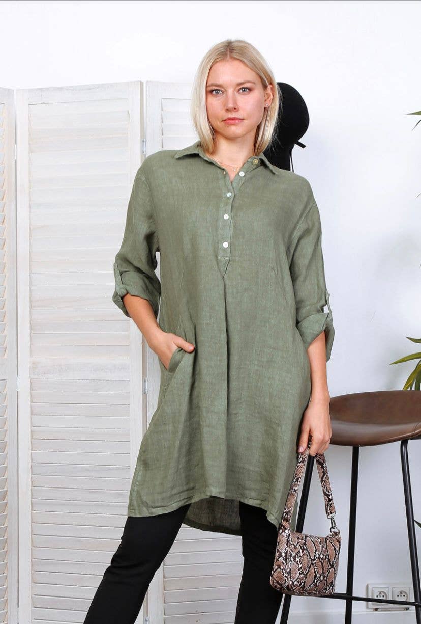 LÉA & LUC – Engroshandel Kjole - Dame – Korte kjoler i 100% hør REF. 13517