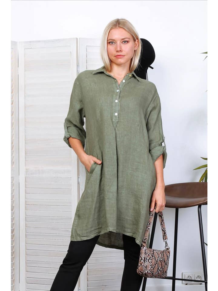 LÉA & LUC – Engroshandel Kjole - Dame – Korte kjoler i 100% hør REF. 13517