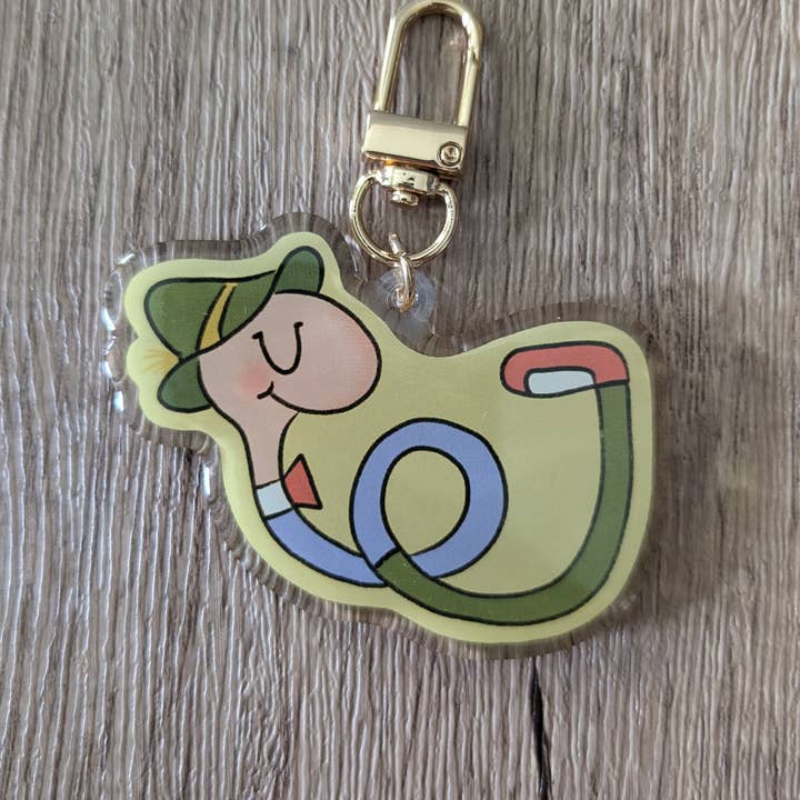 Sadsquatch - Wholesale Keychain - Unisex - Lowly Worm - Richard Scarry Epoxy Acrylic Charm Keychain