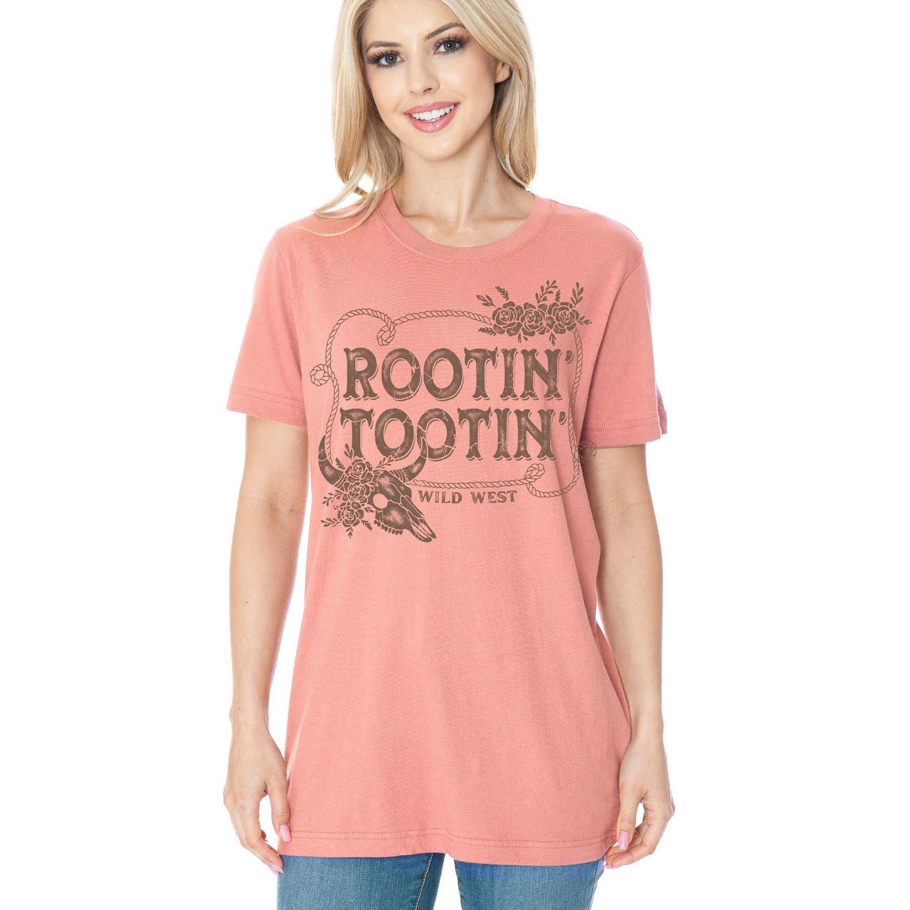 Amused by Blue - Wholesale T-Shirt (Graphic) - Women's - Rootin Tootin Wild West Short Sleeve T Shirt5