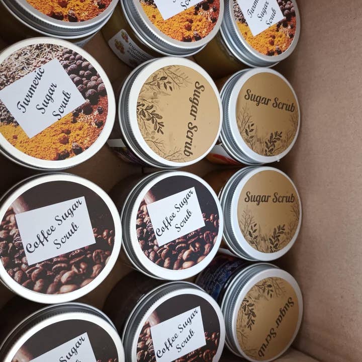 Veganes hausgemachtes Zuckerpeeling, Kaffeezuckerpeeling für den Großhandel von Lavender Bubbles