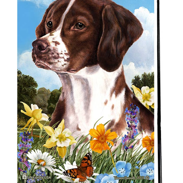 Pet Gifts USA, LLC - Vente Drapeaux - Drapeau de jardin Fleurs d'été Brittany Spaniel